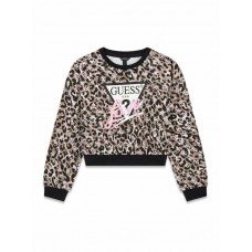 GUESS φούτερ μπλούζα midi oversized παιδική J6YQ04K3897-PMMX λεοπάρ